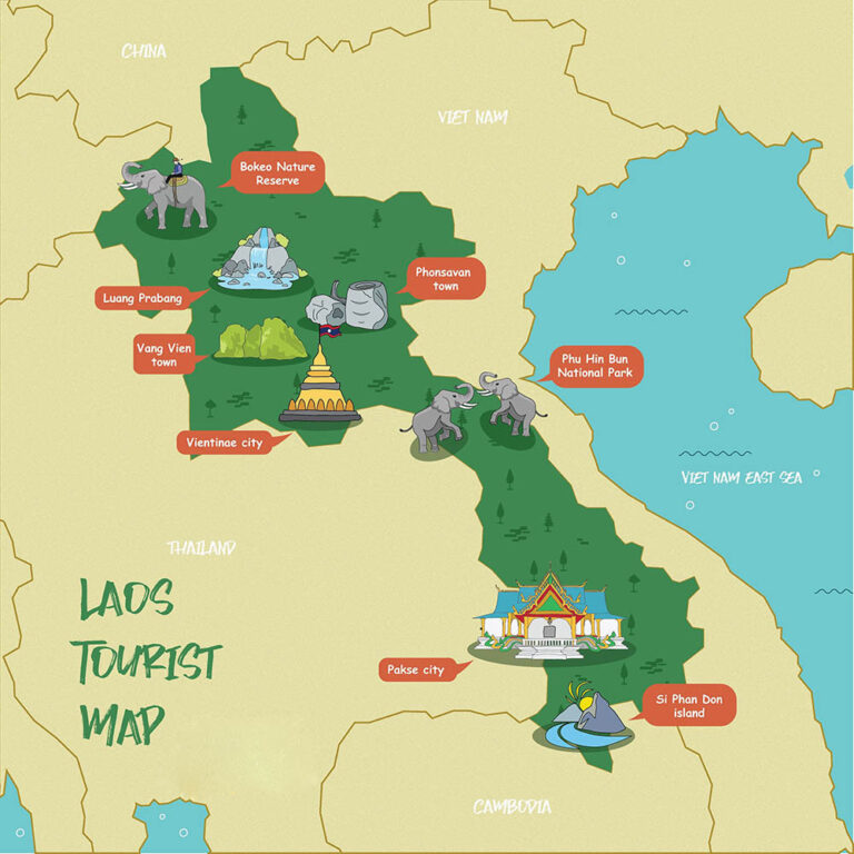 Laos Tourist Map